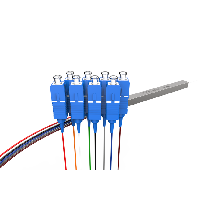 Fiber Optic PLC Splitter,1x8 with SC/UPC Connector,Steel Tube 1:8 Singlemode Fiber PLC Splitter