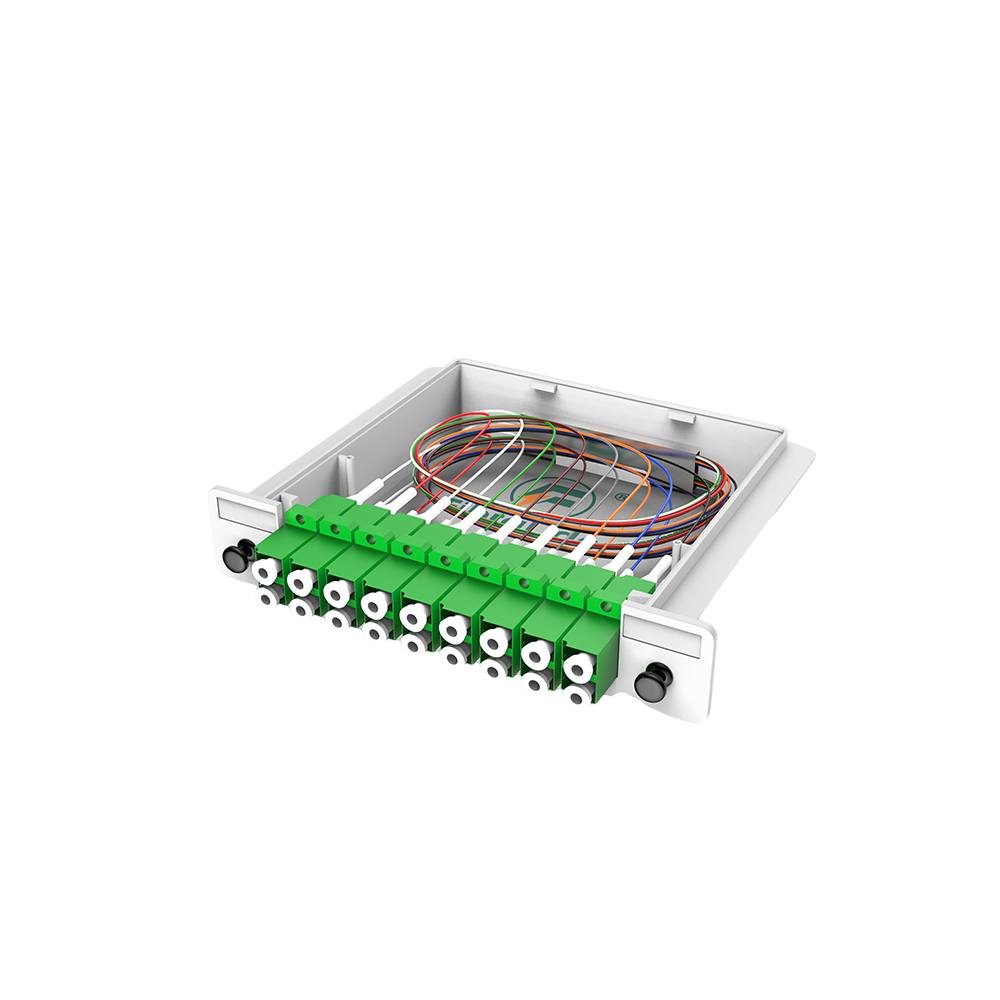Fiber Optic Boxes PLC Splitter,1x16 with LC/APC Connector,G657A Singlemode,1:16 Plastic Insertion Module Package Fiber Splitter