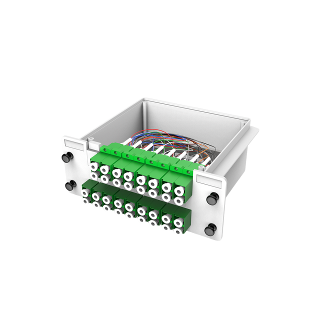 Divisor PLC de caixas de fibra óptica, 1x32 com conector LC/APC, monomodo G657A, divisor de fibra de pacote de módulo de inserção de plástico 1:32