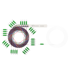 Fiber Optic PLC Splitter,1x32 with LC/APC Connector,Steel Tube 1:32 Singlemode Fiber PLC Splitter