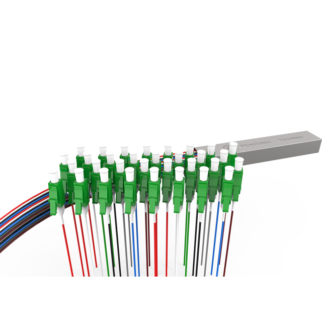 Fiber Optic PLC Splitter,1x32 with LC/APC Connector,Steel Tube 1:32 Singlemode Fiber PLC Splitter