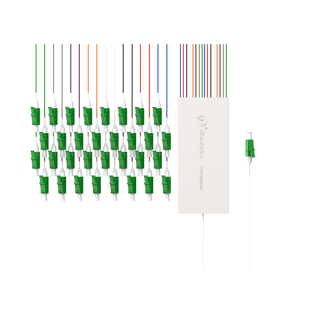 Fiber Optic PLC Splitter,1x32 with LC/APC Connector,Steel Tube 1:32 Singlemode Fiber PLC Splitter