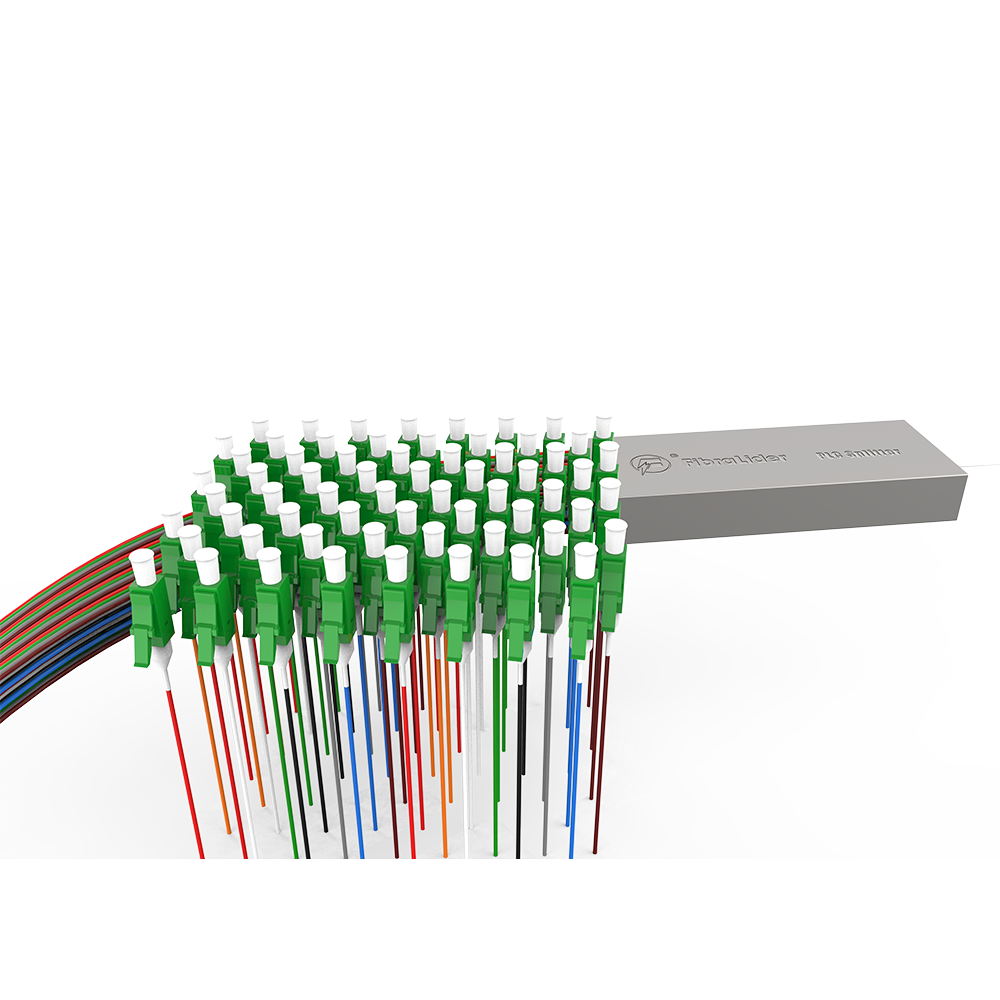 Fiber Optic PLC Splitter,1x64 with LC/APC Connector,Steel Tube 1:64 Singlemode Fiber PLC Splitter