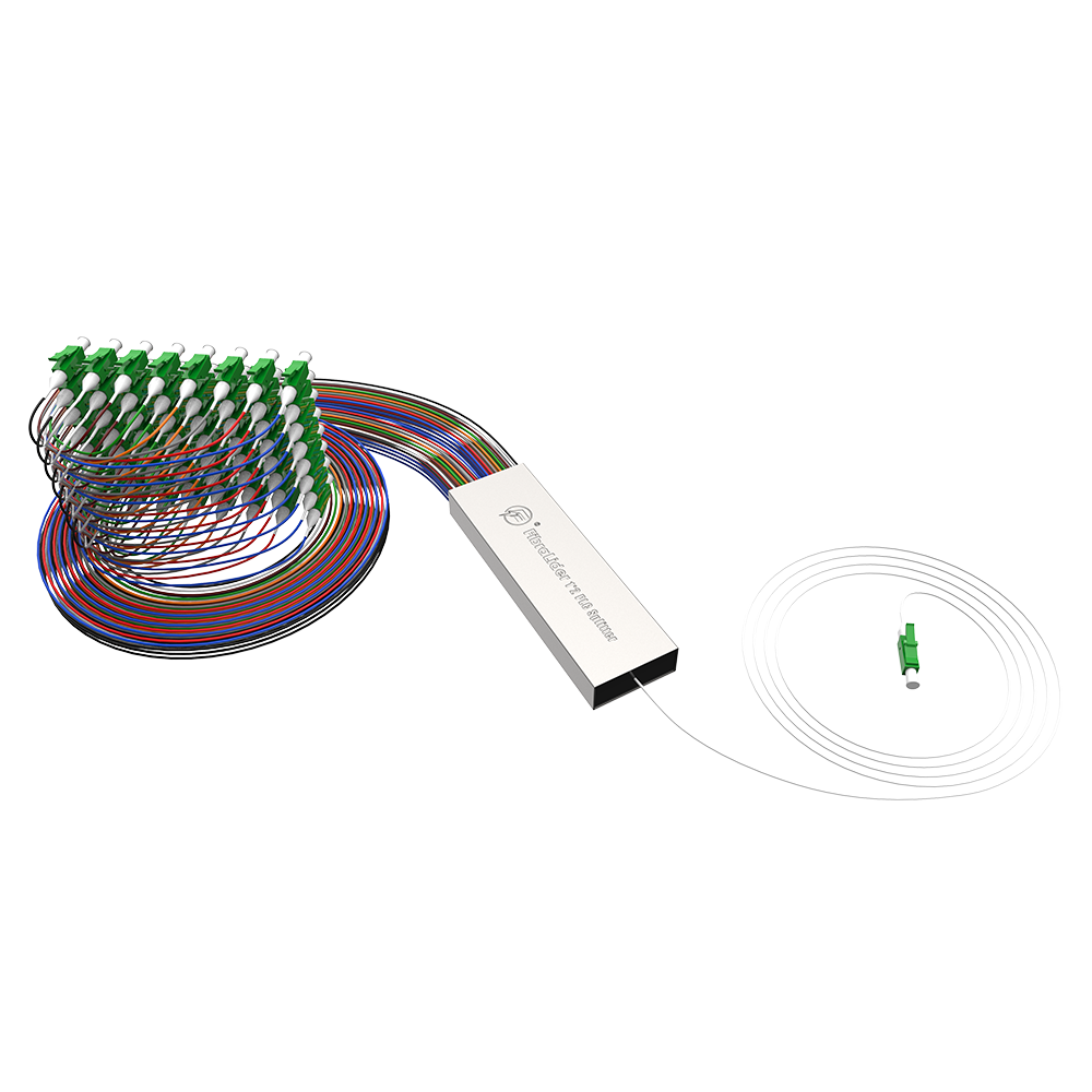 Fiber Optic PLC Splitter,1x64 with LC/APC Connector,Steel Tube 1:64 Singlemode Fiber PLC Splitter