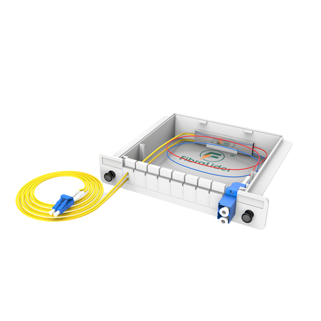 1x2插片式分路器，单模，带 LC/UPC 跳线
