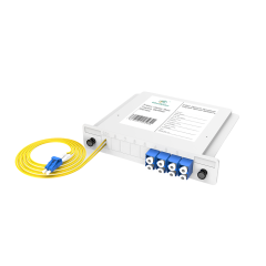 Divisor PLC de caixas de fibra óptica, 1x8 com cabo de conexão LC/UPC, monomodo G657A, divisor de fibra de pacote de módulo de inserção de plástico 1:8