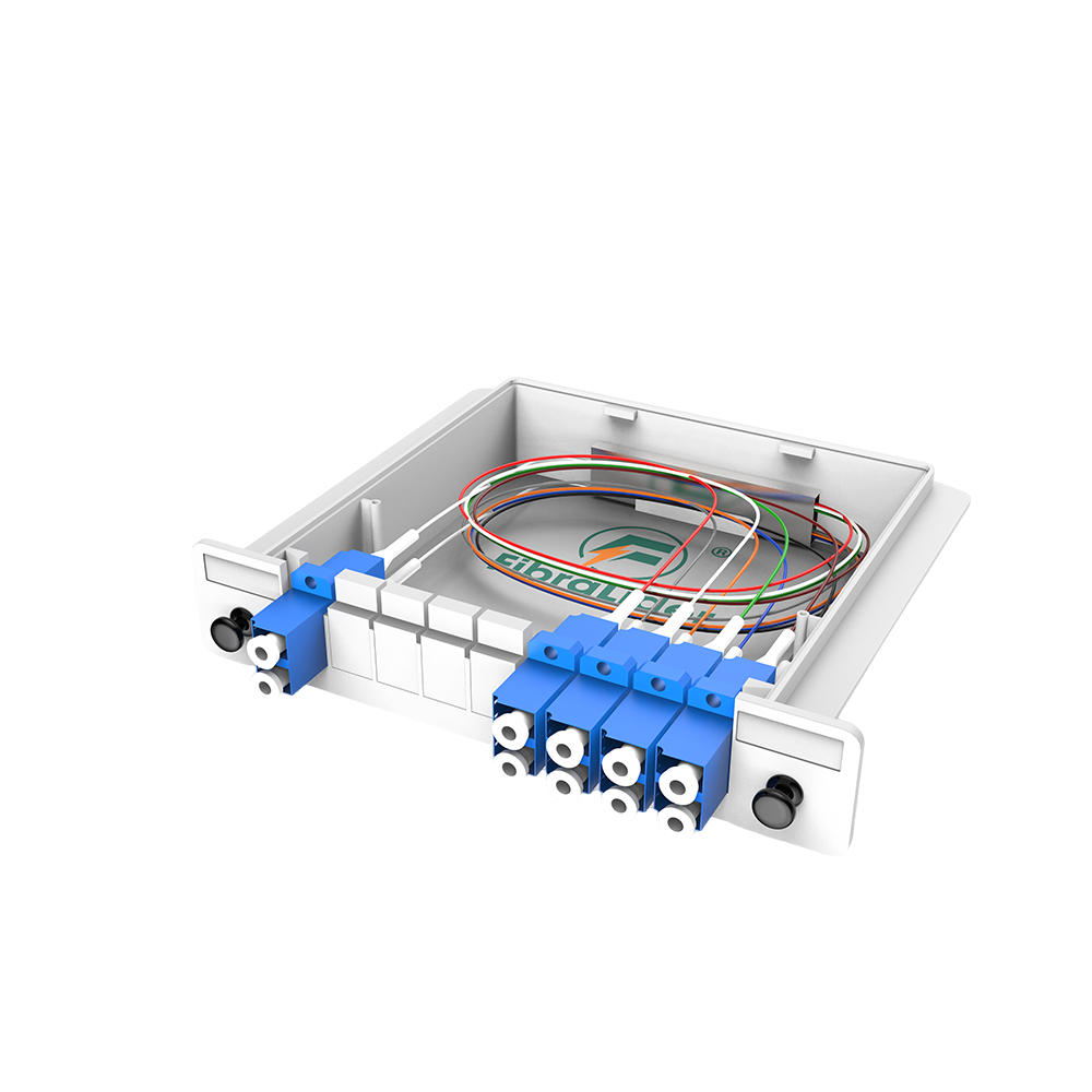 Fiber Optic Boxes PLC Splitter,1x8 with LC/UPC Connector,G657A Singlemode,1:8 Plastic Insertion Module Package Fiber Splitter