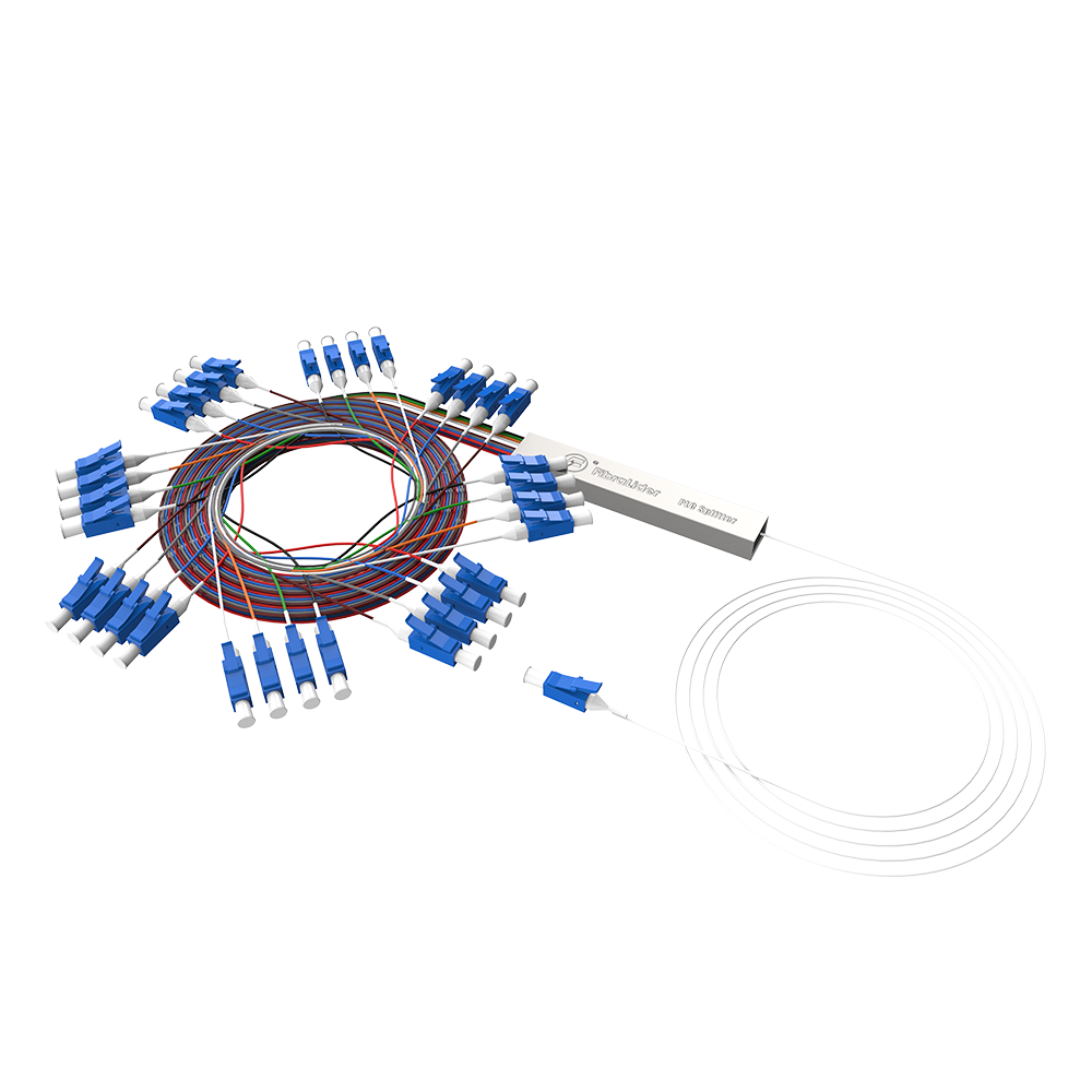 Fiber Optic PLC Splitter,1x32 with LC/UPC Connector,Steel Tube 1:32 Singlemode Fiber PLC Splitter