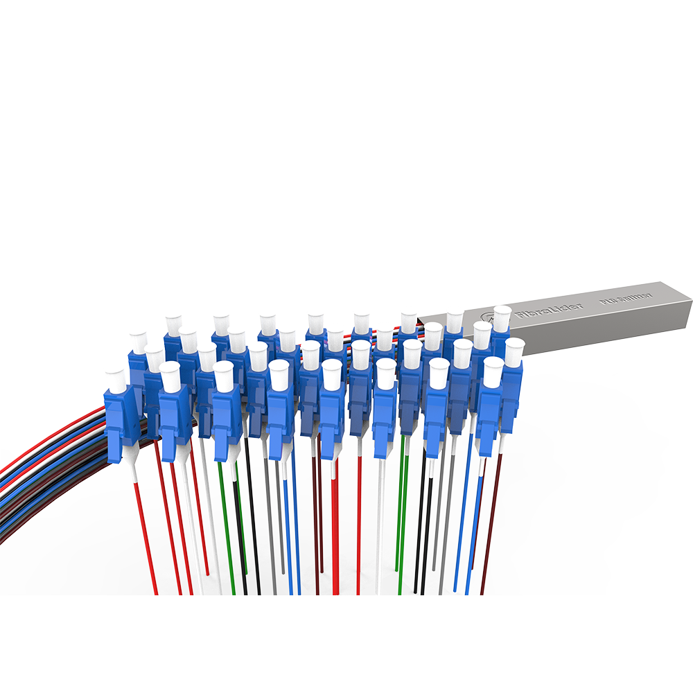 Fiber Optic PLC Splitter,1x32 with LC/UPC Connector,Steel Tube 1:32 Singlemode Fiber PLC Splitter