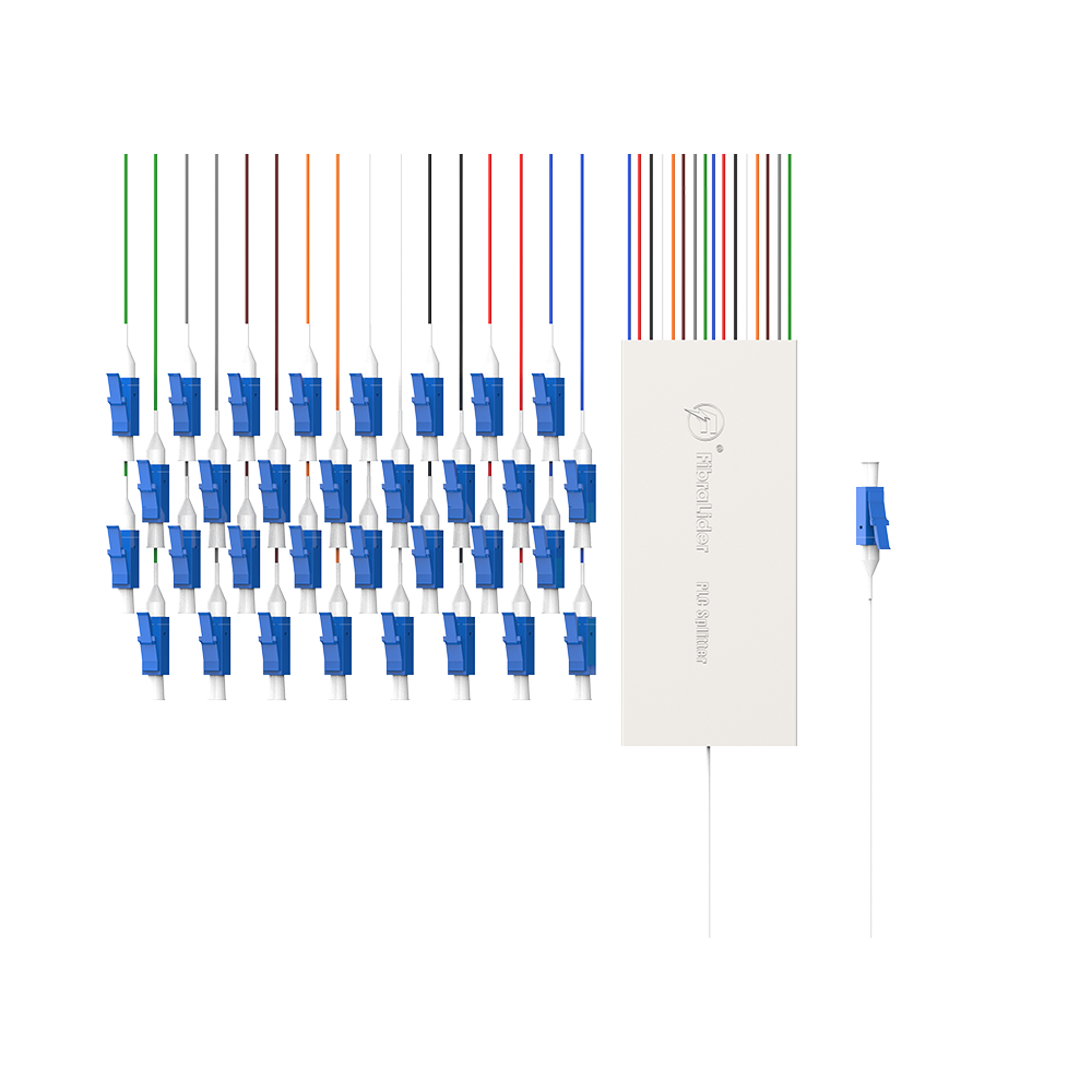 Fiber Optic PLC Splitter,1x32 with LC/UPC Connector,Steel Tube 1:32 Singlemode Fiber PLC Splitter
