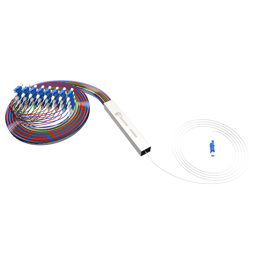 Fiber Optic PLC Splitter,1x32 with LC/UPC Connector,Steel Tube 1:32 Singlemode Fiber PLC Splitter
