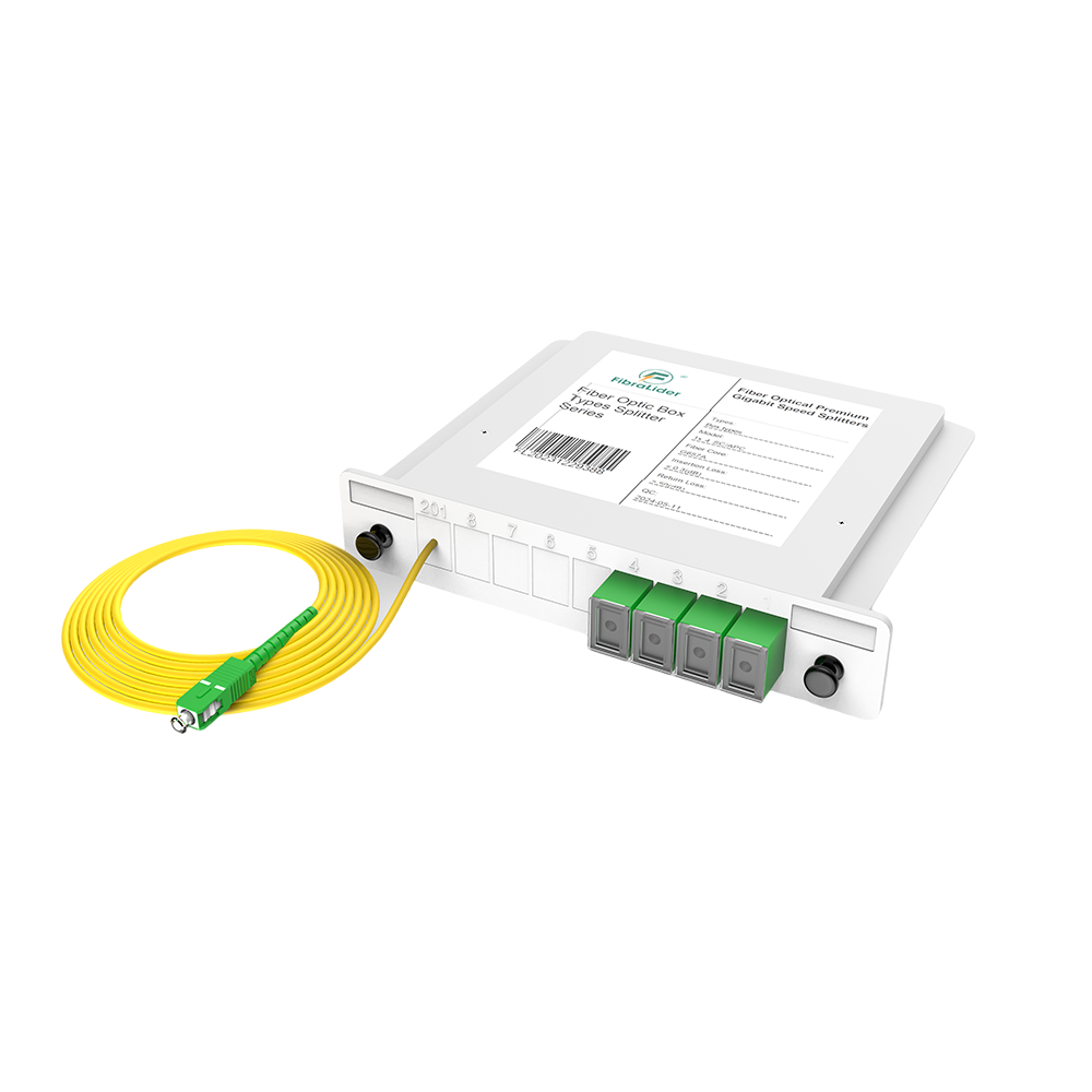 Оптоволоконные коробки PLC сплиттер, 1x4 с SC/APC патч-корд, G657A одномодовый, 1:4 пластиковый модуль вставки пакет волокна сплиттер