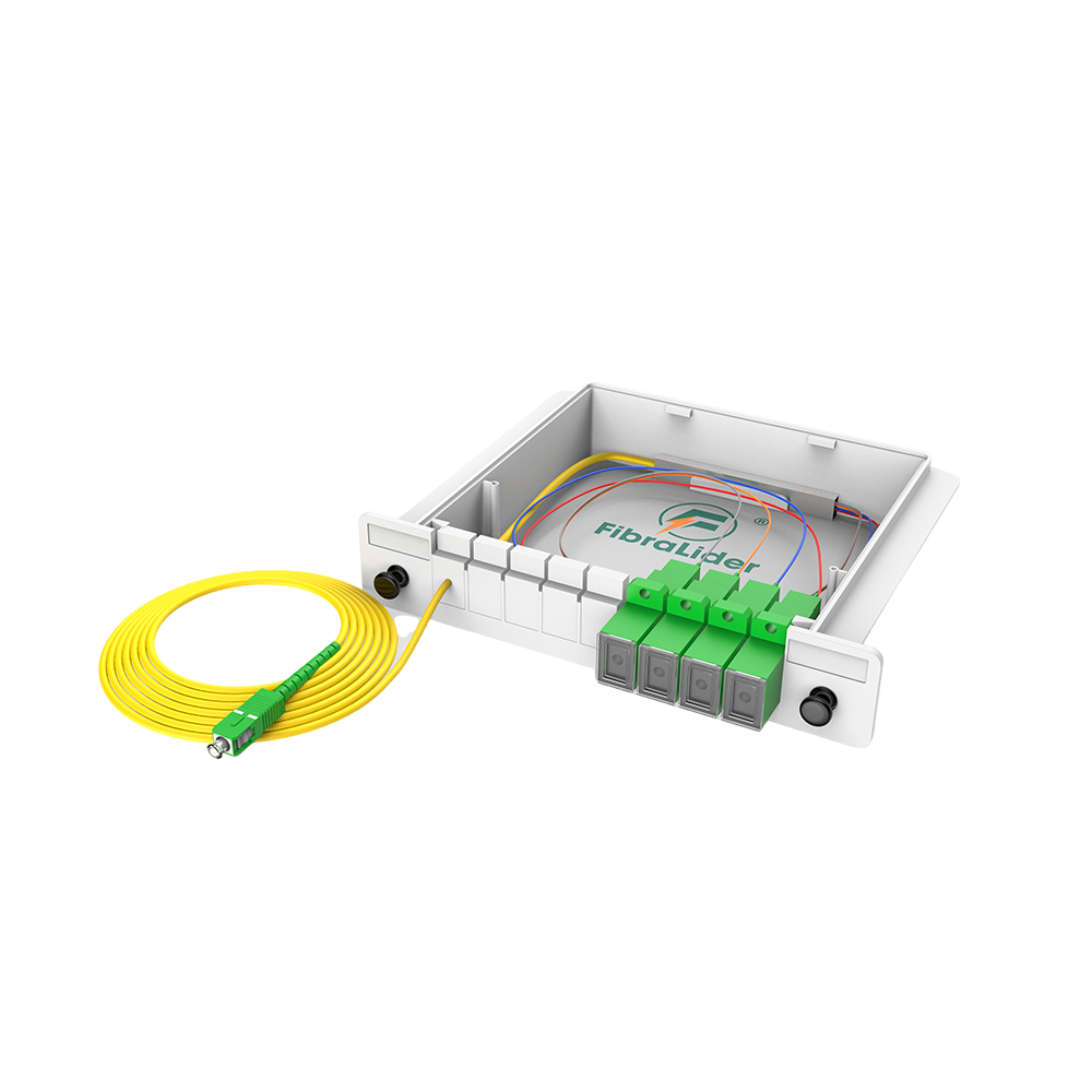 Оптоволоконные коробки PLC сплиттер, 1x4 с SC/APC патч-корд, G657A одномодовый, 1:4 пластиковый модуль вставки пакет волокна сплиттер