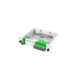 Cajas de Fibra Óptica PLC Splitter,1x4 con Conector SC/APC,G657A Monomodo,1:4 Módulo de Inserción de Plástico Paquete Divisor de Fibra Óptica