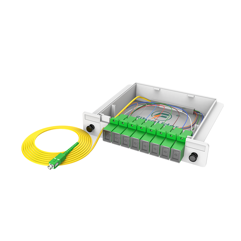 Оптоволоконные коробки PLC сплиттер, 1x8 с SC/APC патч-корд, G657A одномодовый, 1:8 пластиковый модуль вставки пакет волокна сплиттер