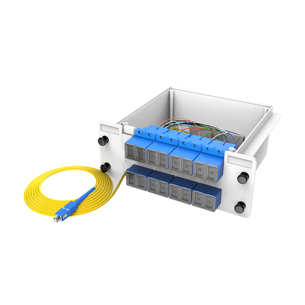 Cajas de Fibra Óptica PLC Splitter,1x16 con SC/UPC Patch Cord,G657A Monomodo,1:16 Paquete de Módulo de Inserción de Plástico Fiber Splitter