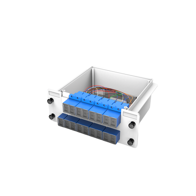 Divisor PLC de caixas de fibra óptica, 1x16 com conector SC/UPC, monomodo G657A, divisor de fibra de pacote de módulo de inserção de plástico 1:16