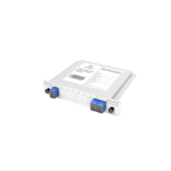 Divisor PLC de caixas de fibra óptica, 1x2 com conector SC/UPC, divisor de fibra de pacote de módulo de inserção de plástico 1:2 G657A monomodo