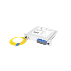 Divisor PLC de caixas de fibra óptica, 1x4 com cabo de conexão SC/UPC, monomodo G657A, divisor de fibra de pacote de módulo de inserção de plástico 1:4