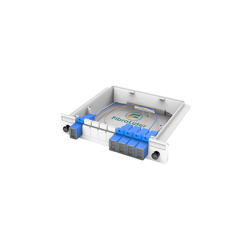 Cajas de Fibra Óptica PLC Splitter,1x4 con Conector SC/UPC,G657A Monomodo,1:4 Módulo de Inserción de Plástico Paquete Divisor de Fibra Óptica
