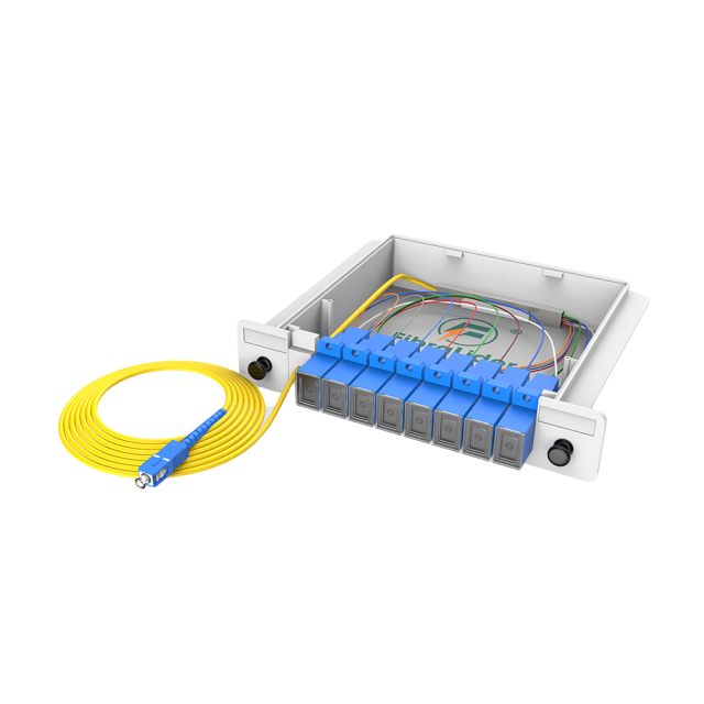 1x8插片式分路器，单模，带 SC/UPC 跳线