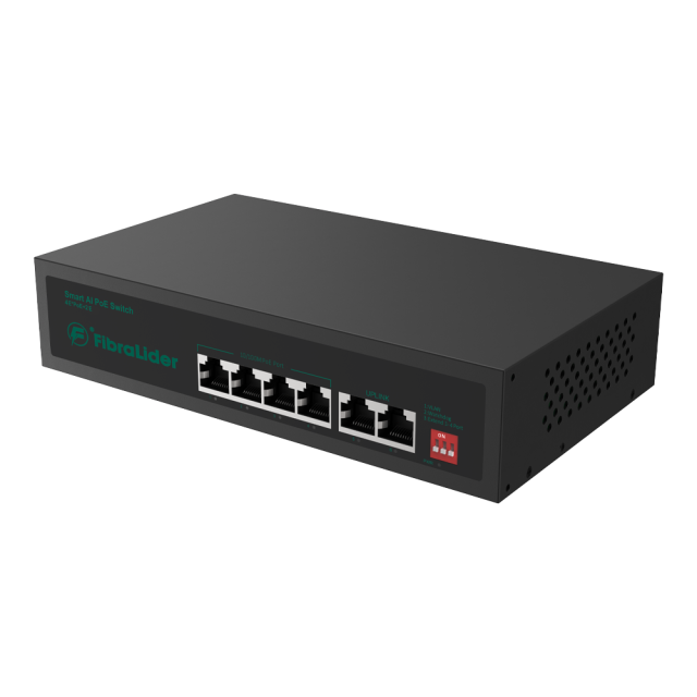 Неуправляемый PoE-свитч 10/100 Мбит/с с 4 PoE-портами и 2 uplink PoE-портами