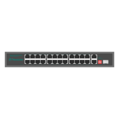 Switch PoE 10/100/1000Mbps No Administrado con 24 Puertos PoE, 2 Puertos PoE de Uplink y 1 Puerto SFP