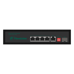 Switch PoE 10/100/1000Mbps com 4 Portas Gigabit PoE, 1 Porta PoE de Uplink e 1 Porta SFP