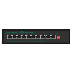 Switch PoE 10/100/1000Mbps No Administrado con 8 Puertos PoE y 2 Puertos PoE de Uplink