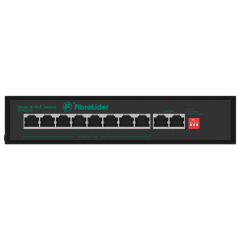 Switch PoE 10/100Mbps No Administrado con 8 Puertos PoE y 2 Puertos PoE de Uplink