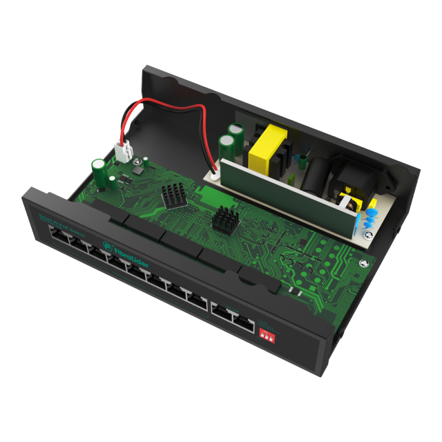 Switch PoE 10/100/1000Mbps No Administrado con 8 Puertos PoE y 2 Puertos PoE de Uplink