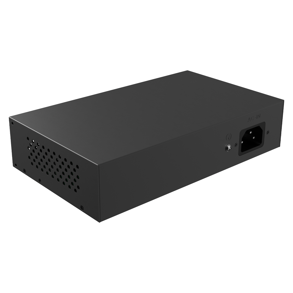 Switch PoE 10/100/1000Mbps con 4 Puertos PoE Gigabit, 1 Puerto PoE de Uplink y 1 Puerto SFP