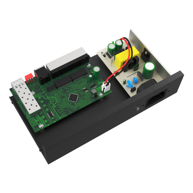 Switch PoE 10/100/1000Mbps com 4 Portas Gigabit PoE, 1 Porta PoE de Uplink e 1 Porta SFP