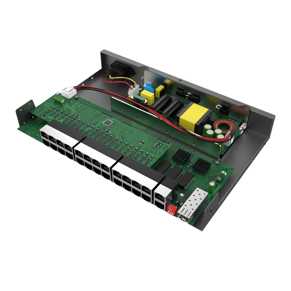 10/100/1000Mbps 24-Port Gigabit Unmanaged PoE Switch with 2 Uplink Ports & 1 SFP Port