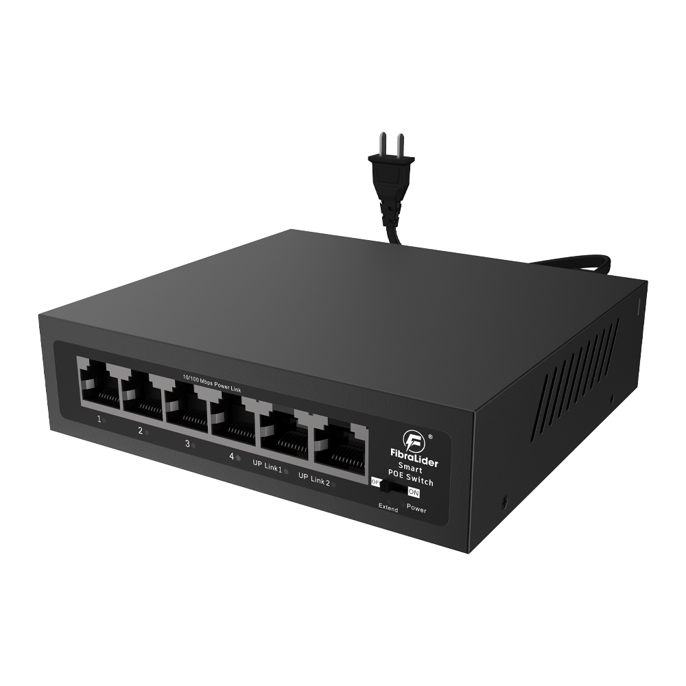 10/100Mbps 4-Port PoE Switch with 2 Uplink Ports (Unmanaged)