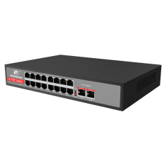 10/100Mbps 16-Port PoE Switch with 2 Gigabit Uplink Ports (Unmanaged)