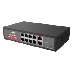 10/100Mbps 8-Port PoE Switch with 2 Gigabit Uplink Ports (Unmanaged)