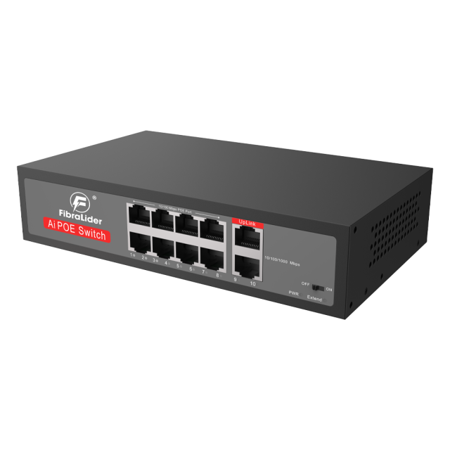 10/100Mbps 8-Port PoE Switch with 2 Gigabit Uplink Ports (Unmanaged)