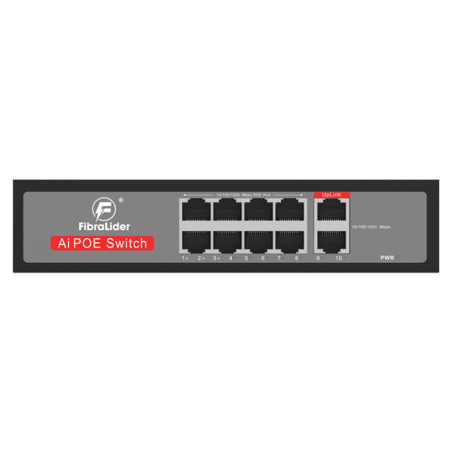 Switch PoE Gigabit de 8 Puertos 10/100/1000Mbps con 2 Puertos Uplink Gigabit (No Gestionado)