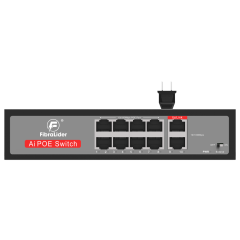 Switch PoE de 8 Puertos 10/100Mbps con 2 Puertos Uplink (No Administrado)