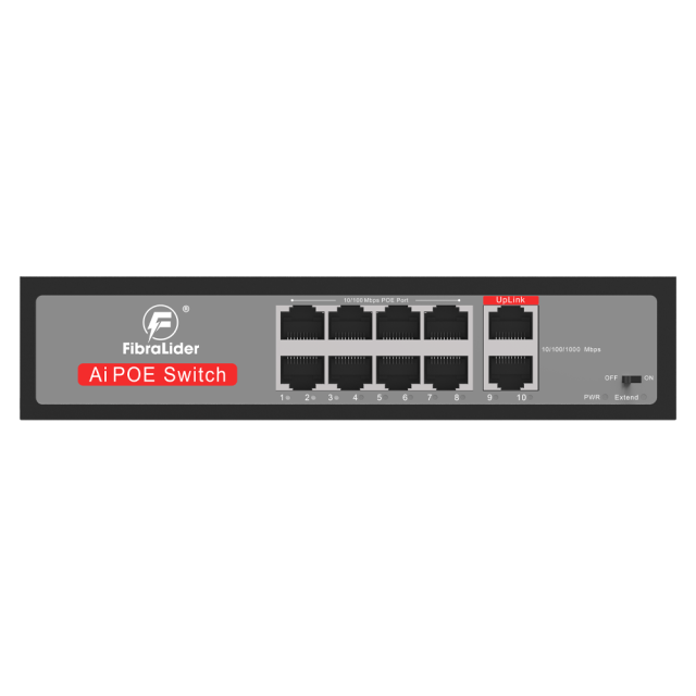 10/100Mbps 8-Port PoE Switch with 2 Gigabit Uplink Ports (Unmanaged)