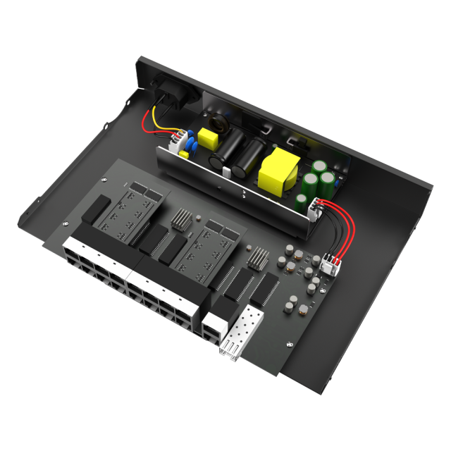 10/100/1000Mbps 16端口千兆PoE交换机，带2个千兆上行端口和1个SFP端口（非管理型）