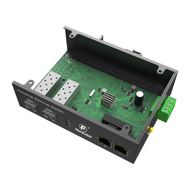 Неуправляемый промышленный Ethernet-свитч 10/100/1000 Мбит/с с 2 портами Gigabit Electric и 2 портами Gigabit SFP — FL-CUG0202-SFP