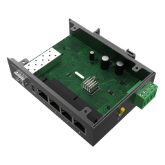 Промышленный неуправляемый Ethernet-коммутатор с 4 портами RJ45 10/100/1000Mbps и 1 гигабитным SFP-оптическим портом