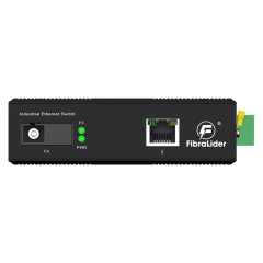 Switch Ethernet Industrial Não Gerenciável com 1 Porta RJ45 10/100Mbps + 1 Porta de Fibra SC Gigabit (20km, Par A/B)