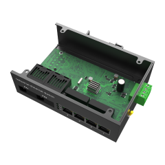 工业级非管理型以太网交换机，4个10/100/1000Mbps RJ45端口 + 2个千兆SC光纤端口