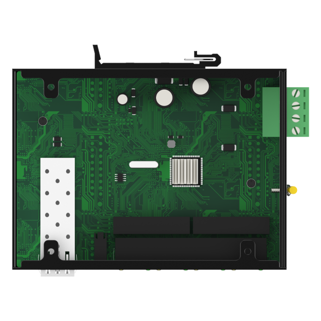 Промышленный неуправляемый Ethernet-коммутатор с 4 портами RJ45 10/100/1000Mbps и 1 гигабитным SFP-оптическим портом