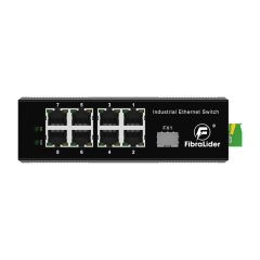 工业级非管理型千兆以太网交换机，8个RJ45端口 + 1个SFP光口