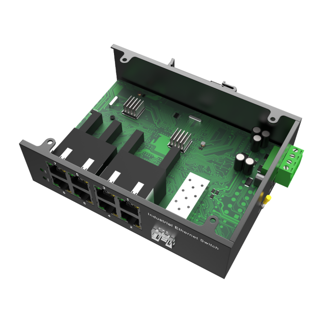 工业级非管理型千兆以太网交换机，8个RJ45端口 + 1个SFP光口