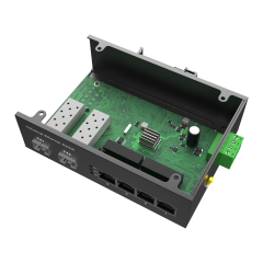 Промышленный неуправляемый гигабитный Ethernet-коммутатор с 4 портами RJ45 и 2 SFP-слотами
